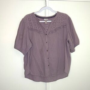 Knox Rose Eyelet Lilac Top